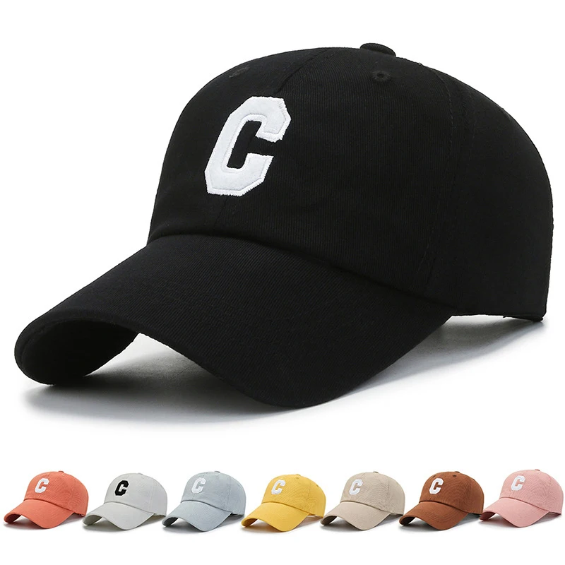 

Women's sturdy baseball cap, summer sun protection cap, men's adjustable loose letter C, golf cap
