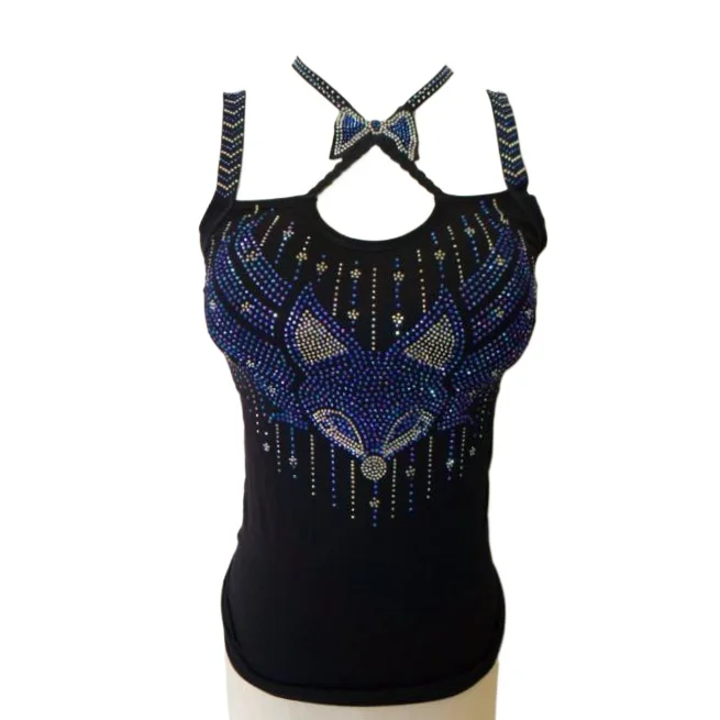 Сексуальные женские майки со стразами лисы топ мягкие милые топы