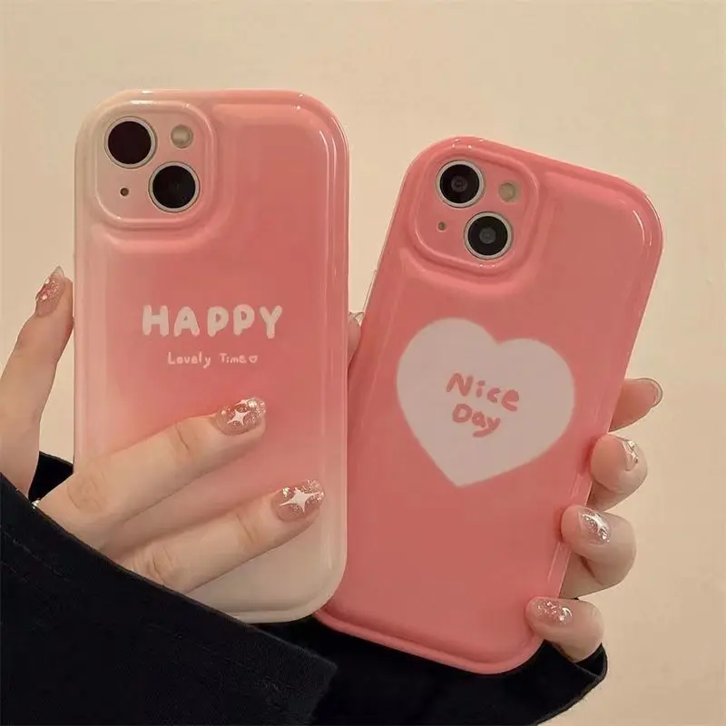 

iphone 14 promax 13 12 11 x series girl powder love air cushion soft glue all-inclusive mobile phone case