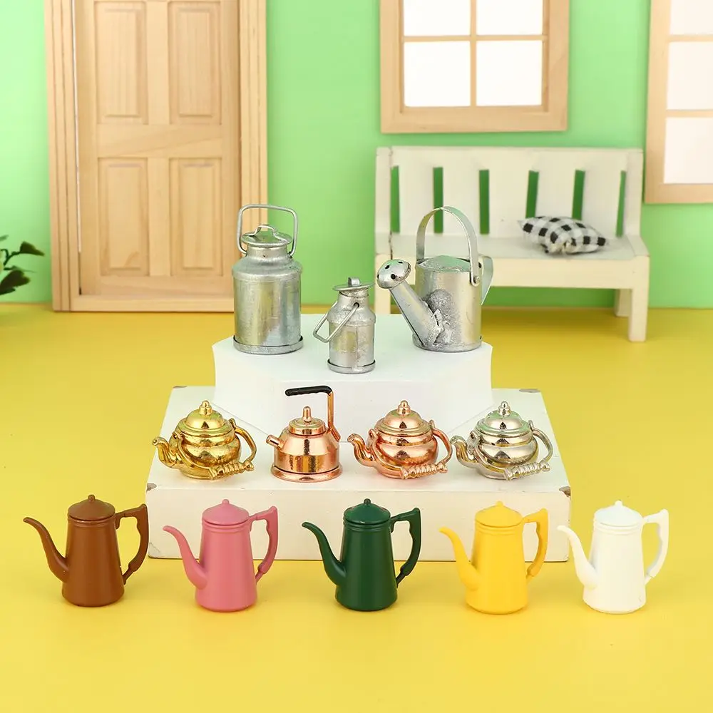 

Аксессуары для кукол, модель игрового домика, миниатюрный чайник, чайник для кукольного домика, мини кастрюля для полива, мебель для кукольного домика