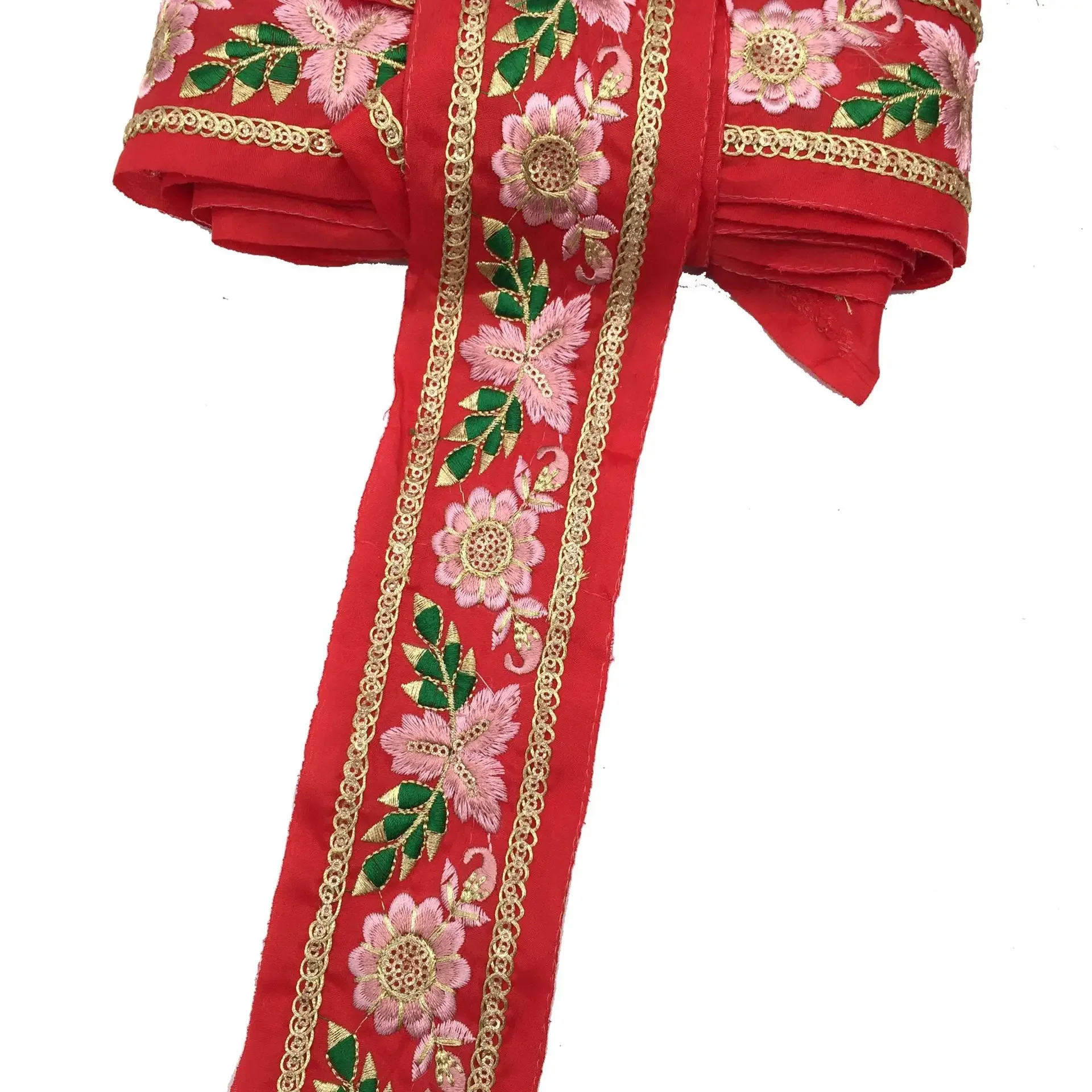 Этническая вышитая лента для аксессуаров одежды рукоделия шитья цветов 1 ярда