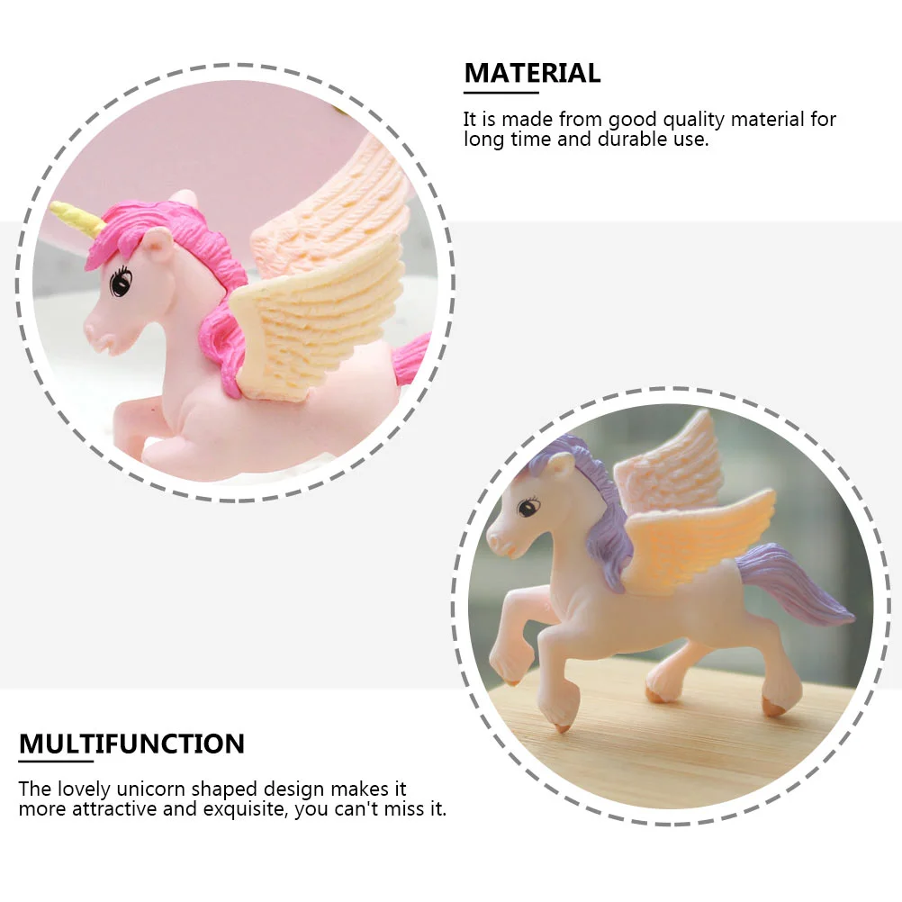 

Unicorndecoration Model Statue Mini Birthday Decor Ornament Figurines Decorations Miniature Cupcake Imitationcrafts Simulation