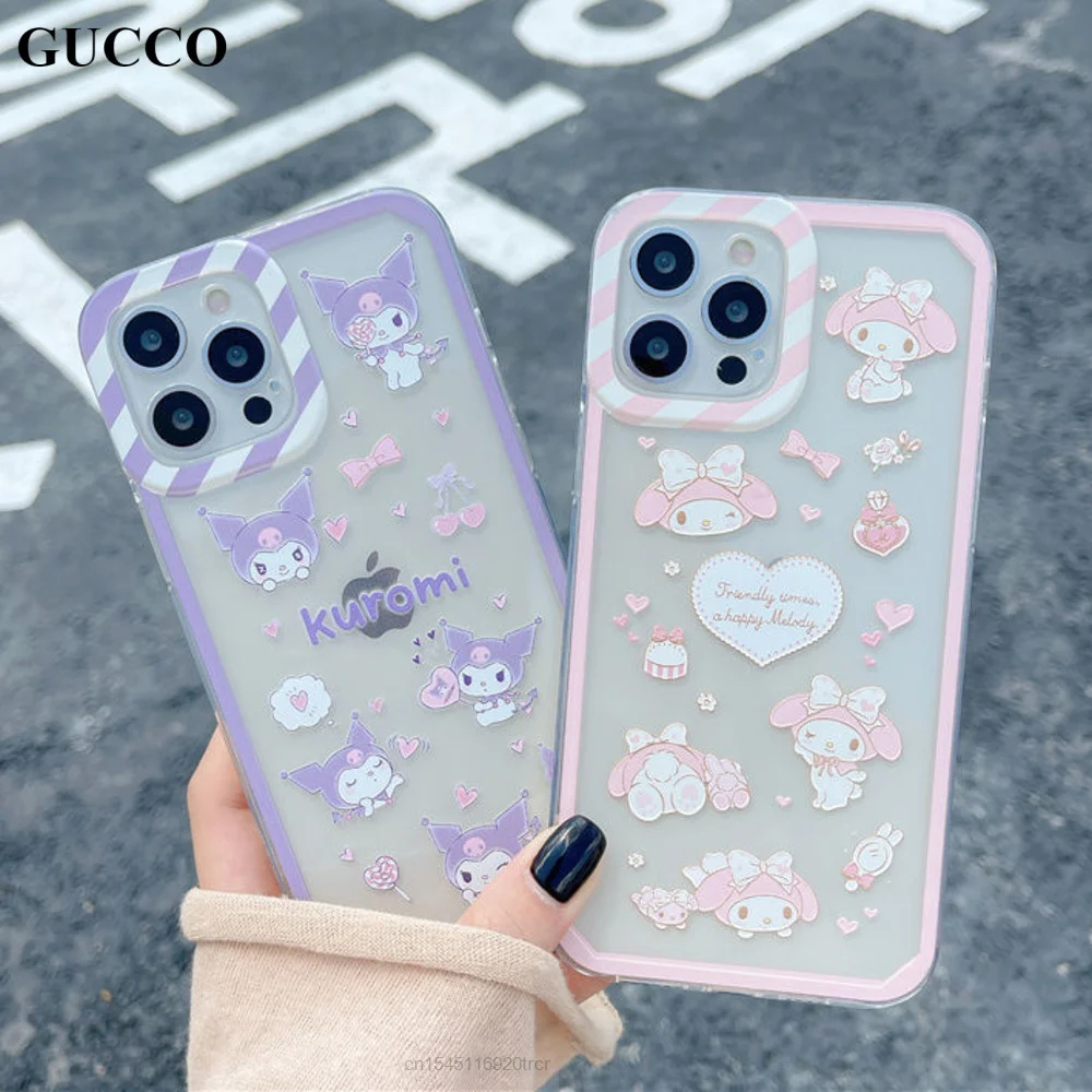 

Sanrio Kuromi Cinnamoroll My Melody Cartoon Coque IPhone Case For Iphone 11 12 Pro Max XS XR 7 8 Plus SE TPU Soft Cover Box Girl