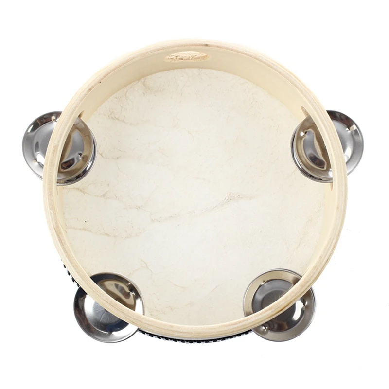 

6 Pcs 6 Inch Musical Tambourine Tamborine Drum Round Percussion Gift For KTV Party