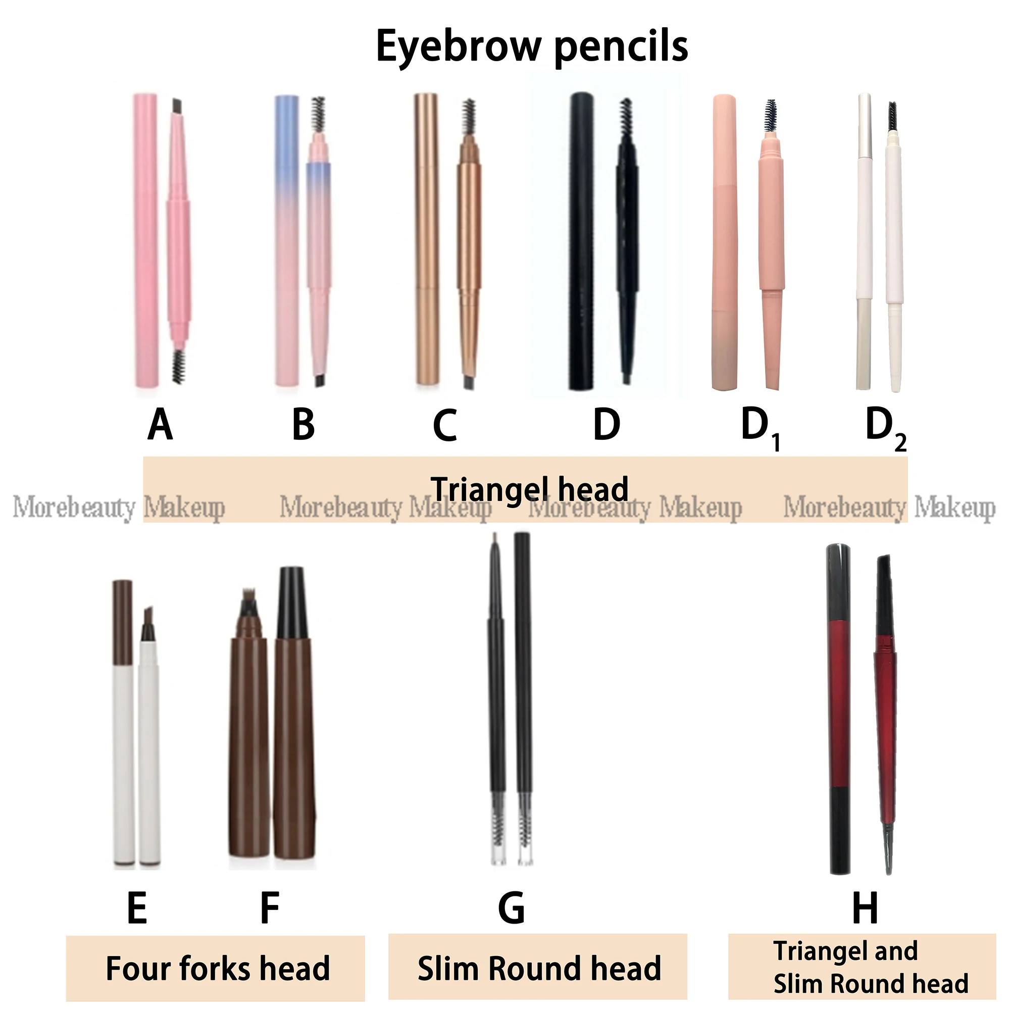 Custom Logo Natural Makeup Double Head Super Fine Eyebrow Pencil Waterproof Lasting Eyes Black Brown Make Rotatable Up Pen