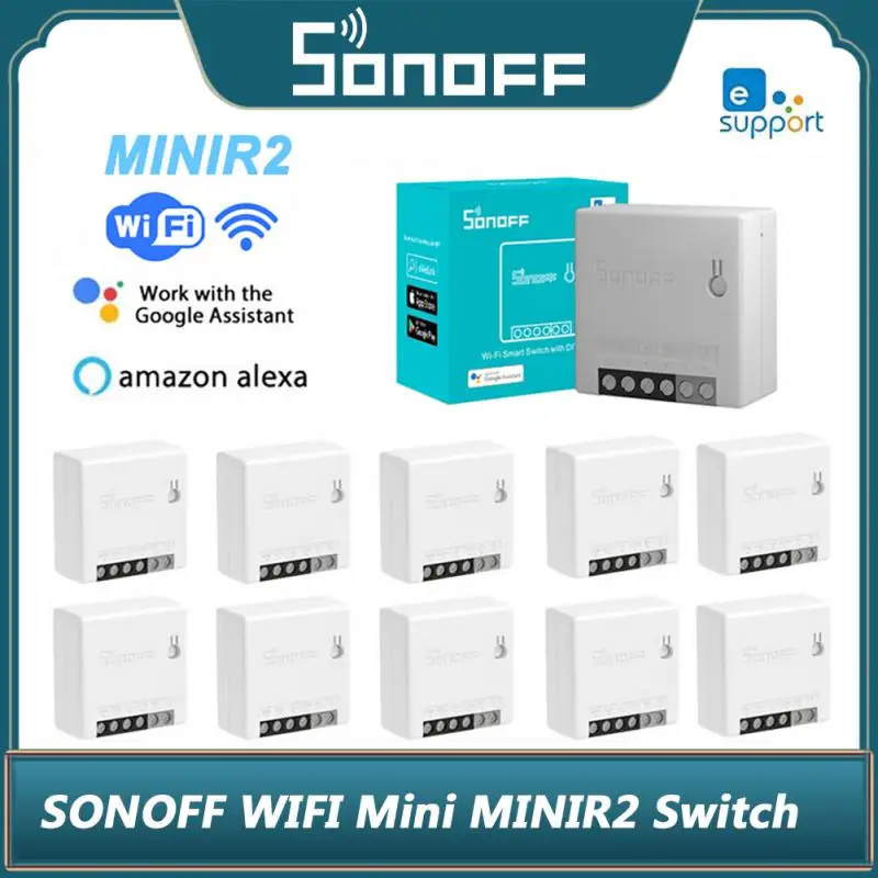 

SONOFF MINIR2 Wifi Mini Smart DIY Switches MINI R2 Switch Support 2-Way Control EweLink APP Control Works With Alexa Google Home