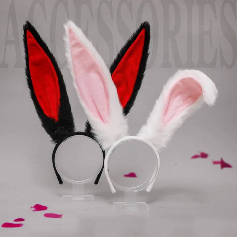 

Cute Girls Plush Long Rabbit Ear Hair Bands Headband Cosplay Hair Accessories