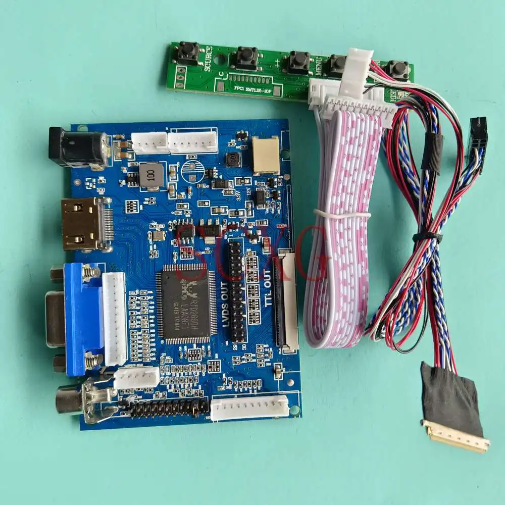 

LCD Monitor Controller Board For B156XW03 V2 VGA+2AV+HDMI-Compatible Kit DIY 40 Pin LVDS Laptops 15.6" 1366*768