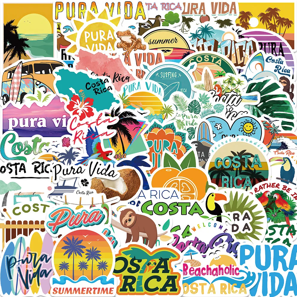

10/30/50PCS Costa Rica Cartoon Graffiti Stickers DIY Fridge Guitar Laptop Motorcycle Travel Waterproof Cool Sticker Decal Toy