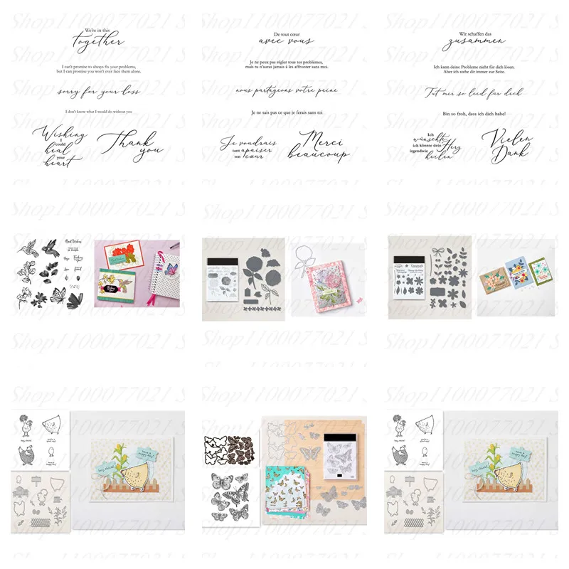 

Words Flower 2022 New Metal Cutting Dies And Clear Stamps Scrapbooking Handcrafted Craft Stencils Template Embossing Decoration