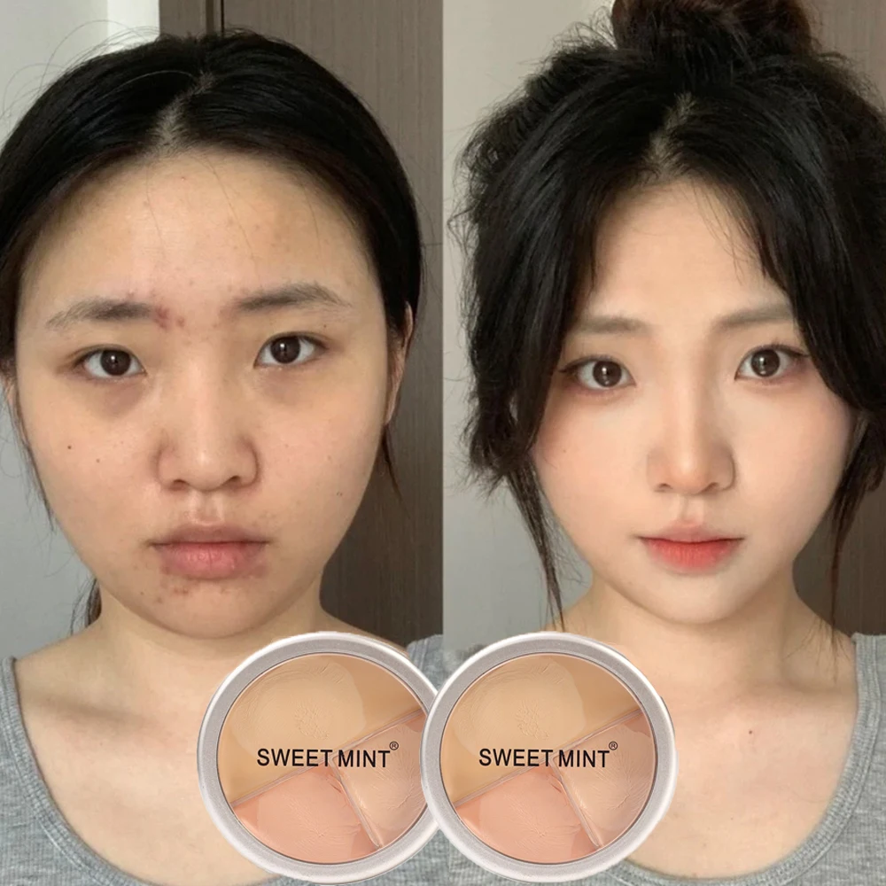 

Color Concealer Plate Professional Makeup Concealer Acne Marks Dark Circles Three Color Correction Facial Eyes Makeup Cosmetics