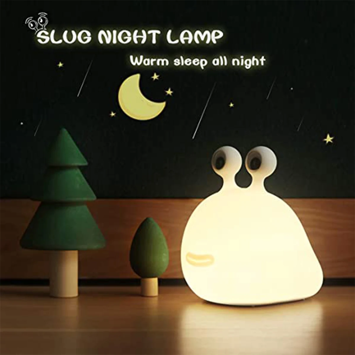 

New Slug Night Light for Babies Nursery Slug Lamp with 1200mAh Battery USB Rechargeable Slug Lamp Dimmable Brightness Silicone