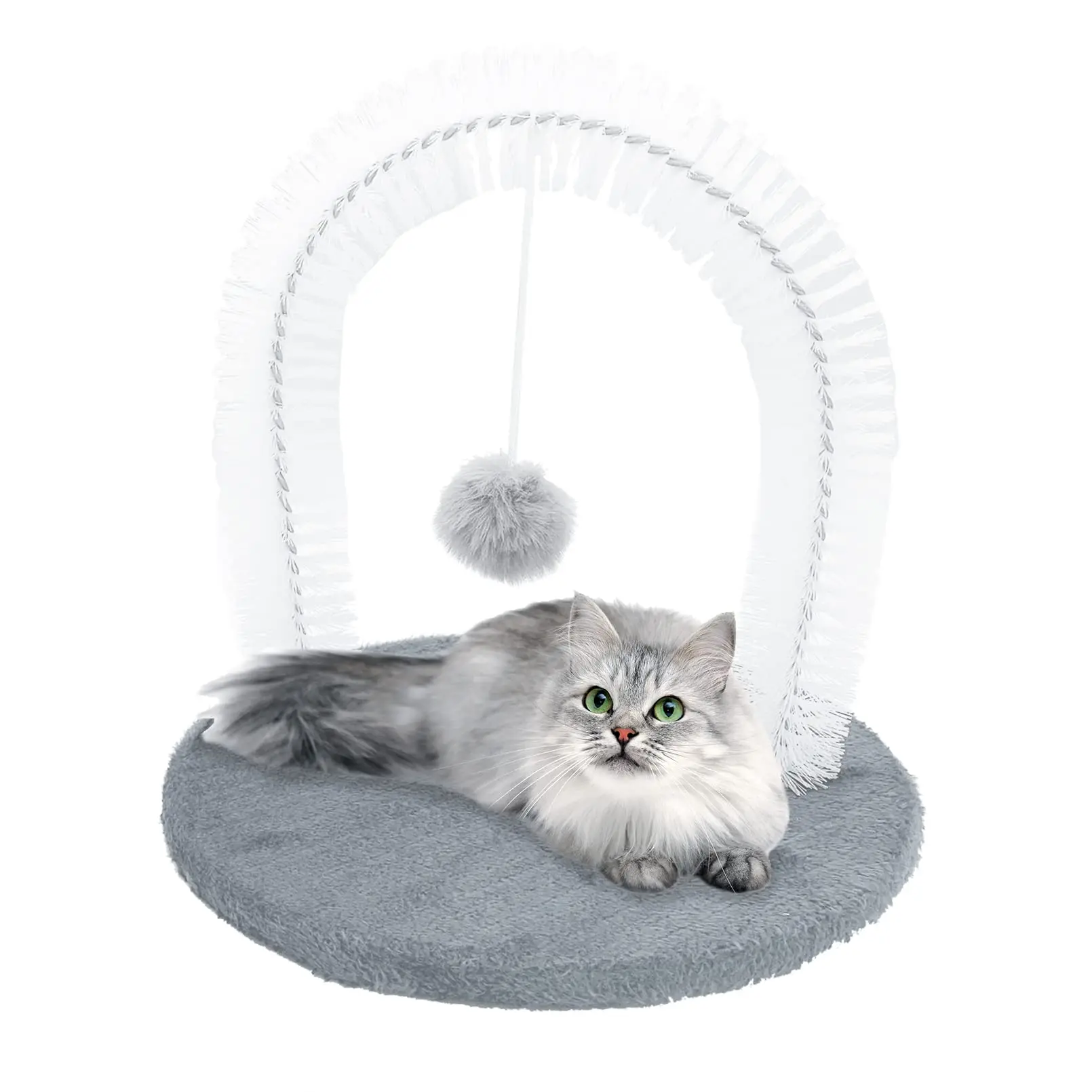 

Comfortable Arch Cats Massager Pet Cat Itching Grooming Supplies Round Fleece Base Kitten Toy Scratching Device Brush for Pets