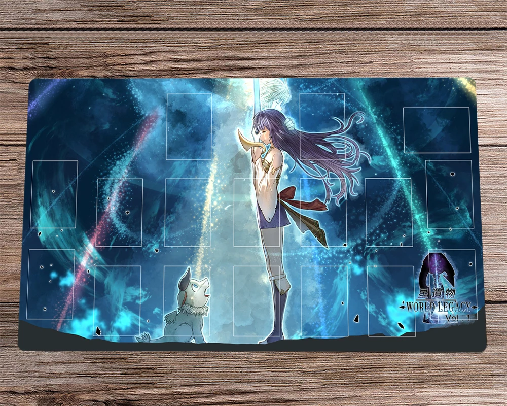 

YuGiOh Duel Playmat World Legacy TCG CCG Mat Rubber Trading Card Game Mat Anti-slip Mouse Pad Mousepad Free Bag 60x35cm