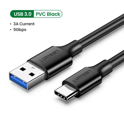 UGREEN USB C-кабель 5 Гбит/с USB3.0 A — USB C для iPhone 17 16 15 iPad Samsung S25 S24 для Switch M2 SSD NVME USB3.0 Кабель для передачи данных 18 Вт