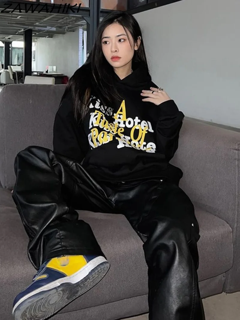 

Y2k Aesthetics Hoodie Harajuku Letter Print Sweatshirt Grunge Japanese Style Loose Coat Fairycore E-girl Cute Tops Pullover