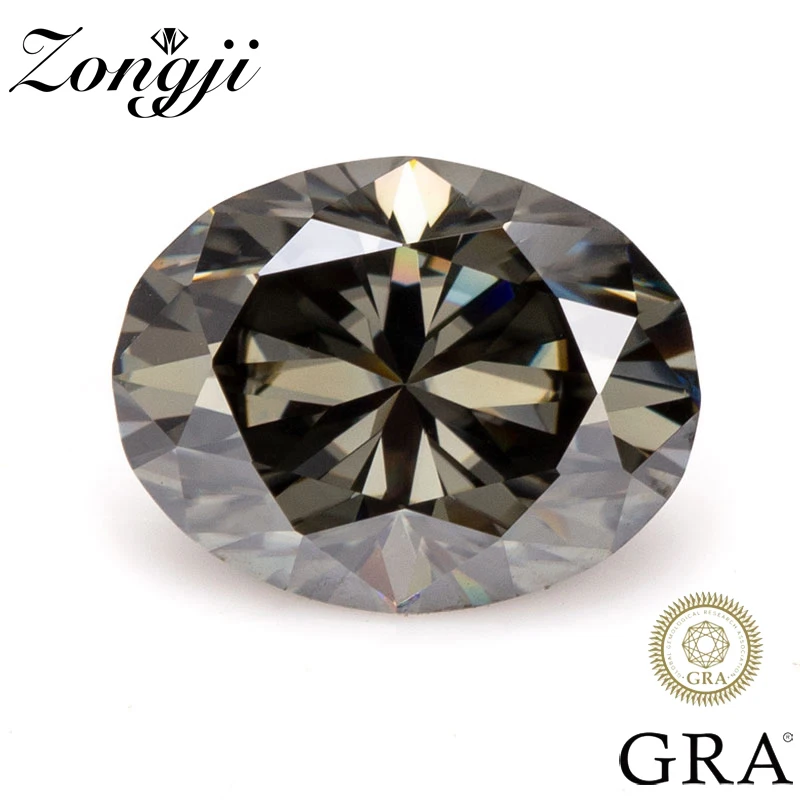 

Драгоценные камни ZONGJILoose, бриллиант с овальной огранкой от 0,3 до 8 карат, серый камень с сертификатом GRA, драгоценный камень, оптовая продажа, Изящные Ювелирные изделия