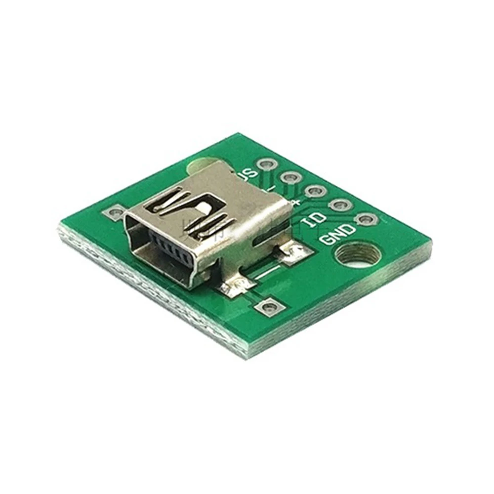 

10 шт. мини-USB для DIP-адаптера, преобразователь пластины для 2,54 мм печатной платы, DIY источник питания, Новинка