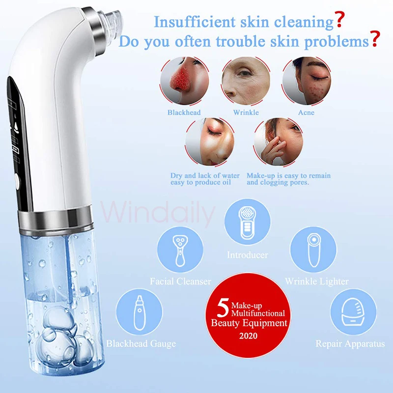 2022 Blackhead Remover Pore Vacuum Cleaner Electric Micro Small Bubble Facial Cleasing Machine USB Rechargeable Beauty Device |