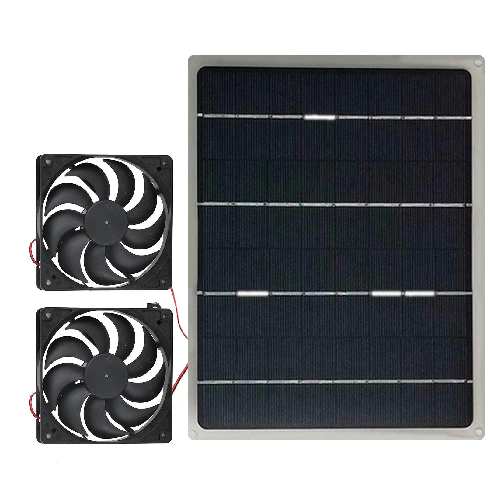 

Solar Exhaust Fan Solar Panel Kit Solar Power Fan Roof Vent Window Ventilation Two Fans Equipped Chicken Coop Shed Solar Panel