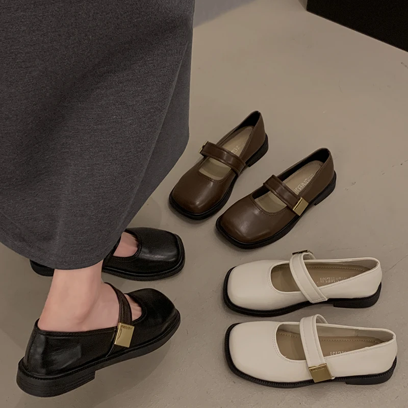 Женские туфли в стиле ретро женская обувь с квадратным носком летняя новая