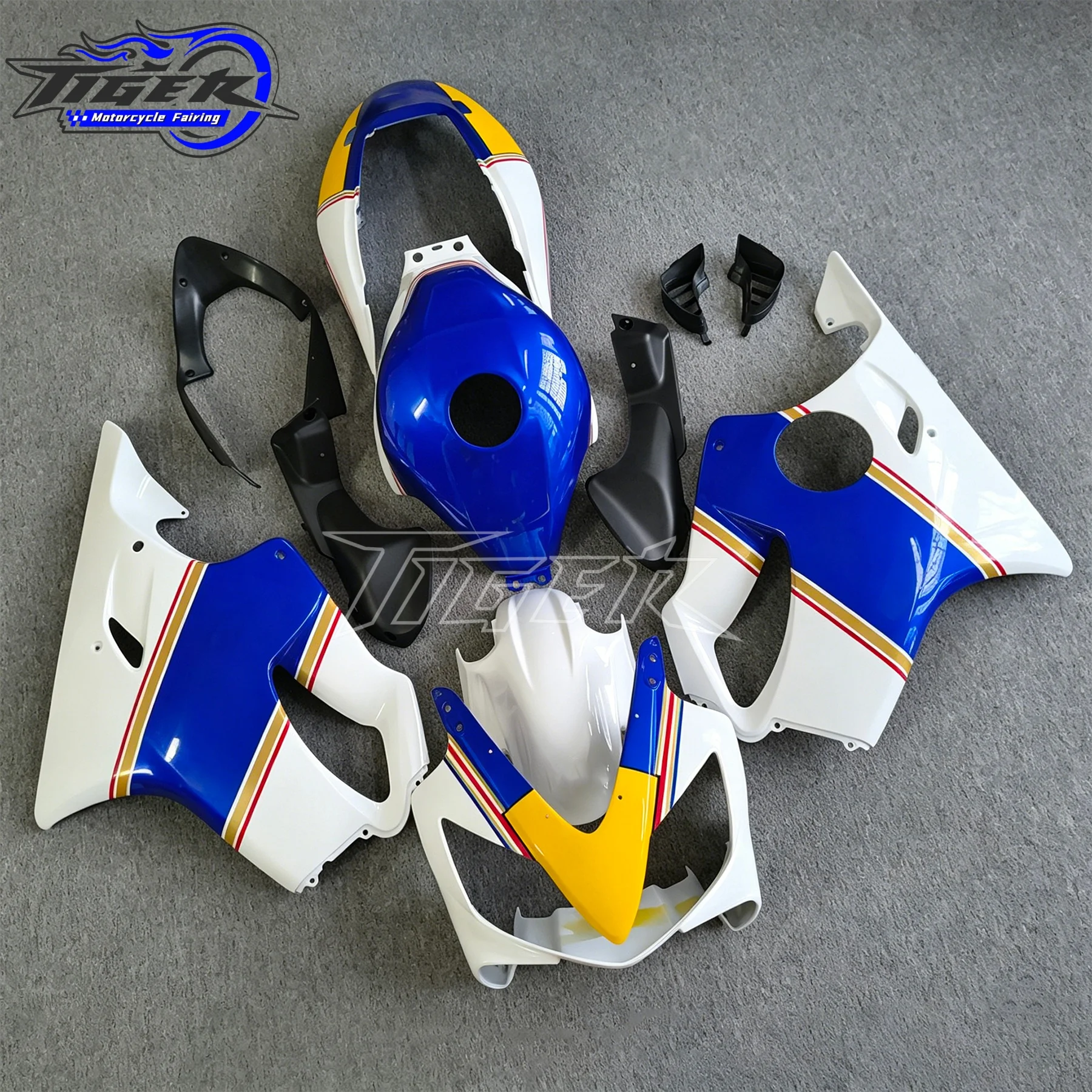 Фото Для Honda CBR600F CBR 600F CBR600 F F4i 2004 2005 2006 2007 Спортивный комплект обтекателей кузова, литой пластик, глянцевый черный №3