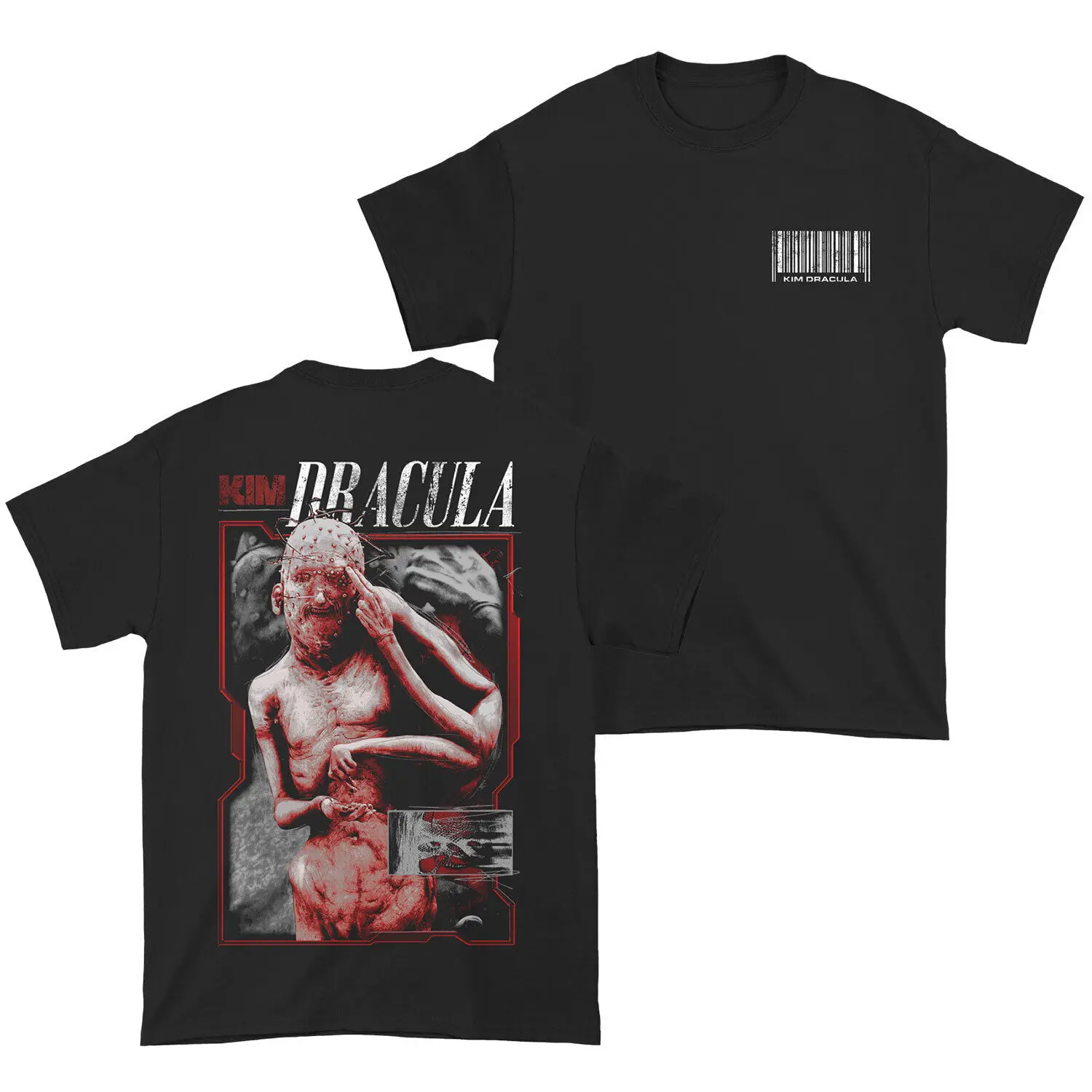 Мужская черная футболка большого размера с принтом Ким Дракула адим