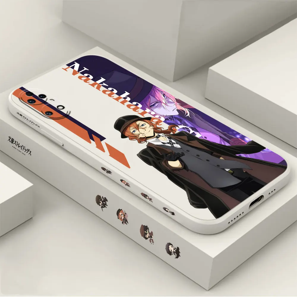 Dazai Osamu Nakahara Chuuya Phone Case For Huawei P60 P50 P40 P30 P20 Mate 50 40 30 20 20X 10 Colour Liquid Silicone Cover Funda