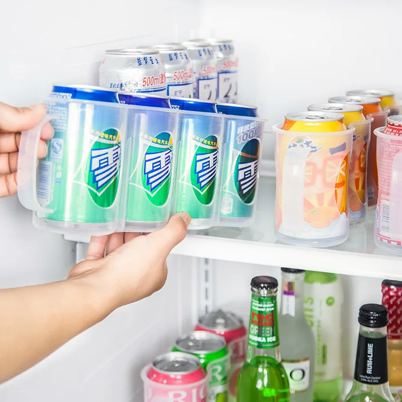 1 Pcs Beer Soda Drink Can Storage Box Kitchen Fridge Drink Bottle Holder Fridge Refrigeration Storage Organizer Rack Shelf
