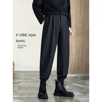 black mens harem pants korean version hip hop 2022 spring mens fashion street casual overalls jogging pants solid color