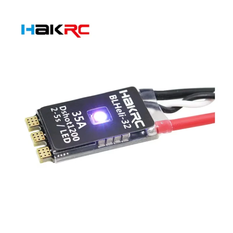 Фото HAKRC 35A BLHeli_32 Dshot1200 2-5S LIPO Бесщеточный ESC Встроенный светодиод для гоночного дрона RC FPV №3