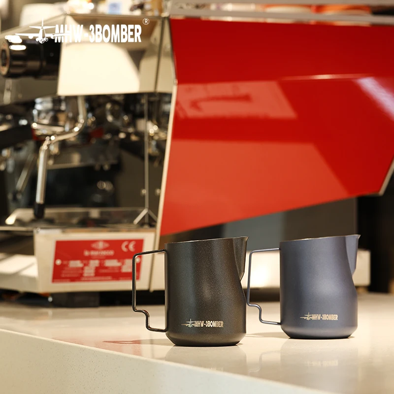 

MHW-3BOMBER Turbo Milk Frothing Pitcher 350ml 450ml Stainless Steel Steaming Foam Jug Coffee Bar Barista Kitchen Accessories