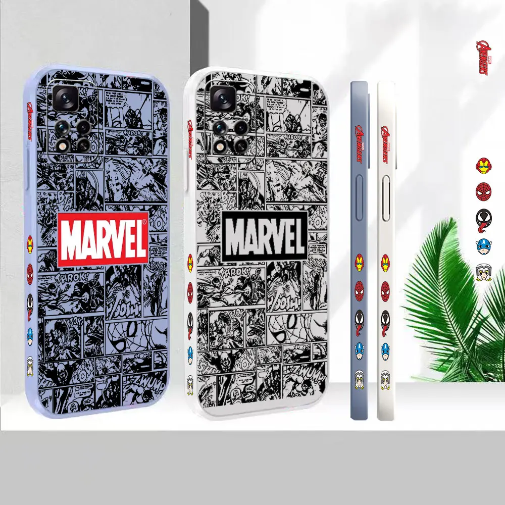 

Liquid For Redmi Note 12 11 11T 11R 11E 11S 11T 10 10T 9 9S 9T 8 7 7S Pro Plus Max Cover Marvel Comics Avengers Logo Case Funda