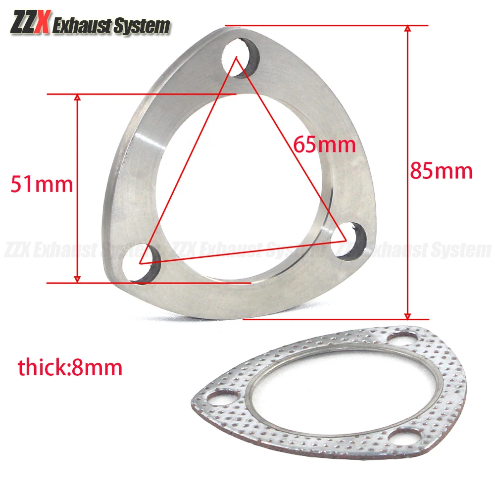 

Автомобильный Глушитель Выхлопных Газов Из Нержавеющей Стали 304 С Приварным Фланцем И Трехдырочной Уплотнительной Прокладкой