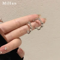 mihan trendy jewelry 925 silver needle geometric hoop earrings simply design metallic gold color women earrings gifts wholesale