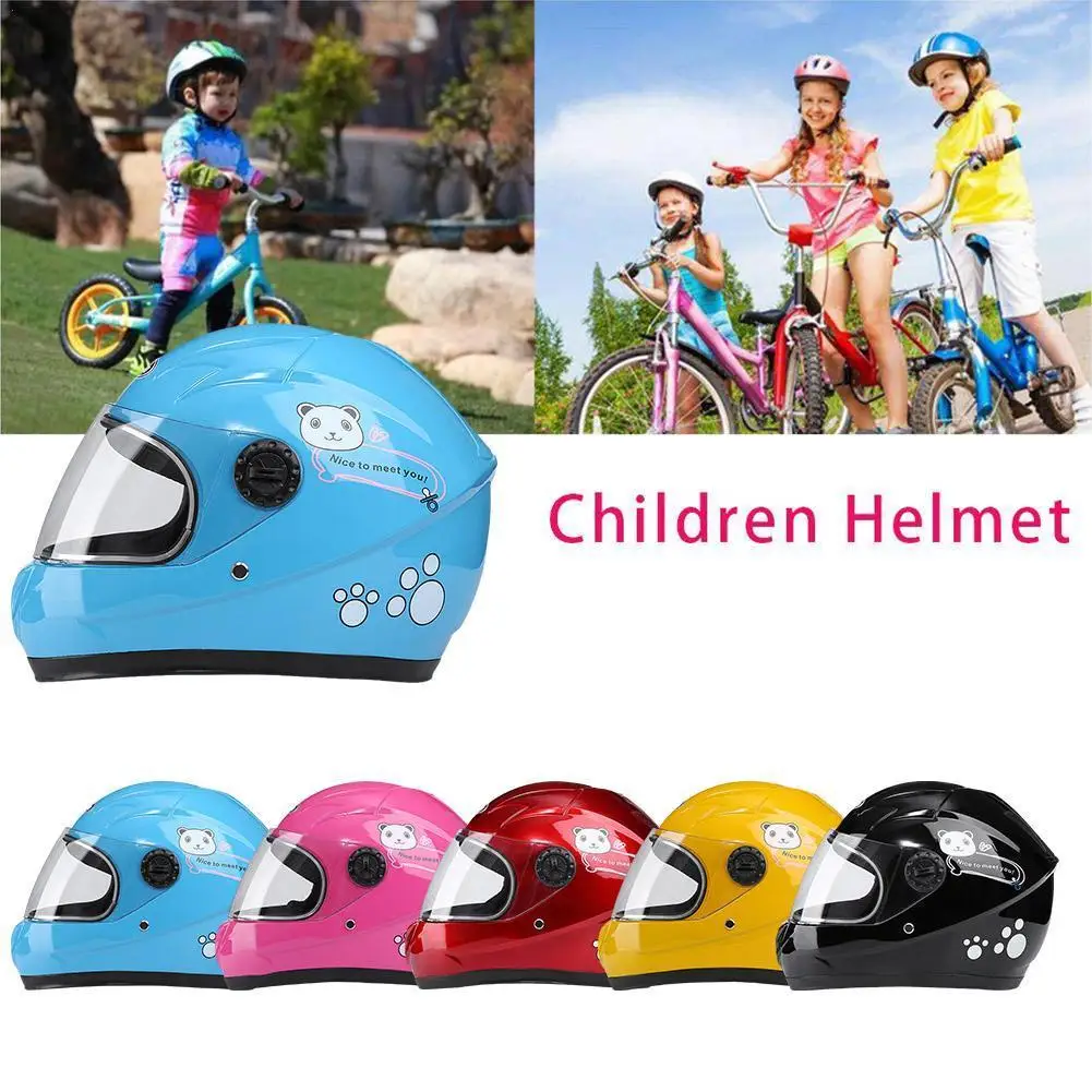 

Children's Helmet Electric Vehicle Helmet Men And Women Helmet Warm Cartoon 4-10 Years Old Motorcycle Full Helmet