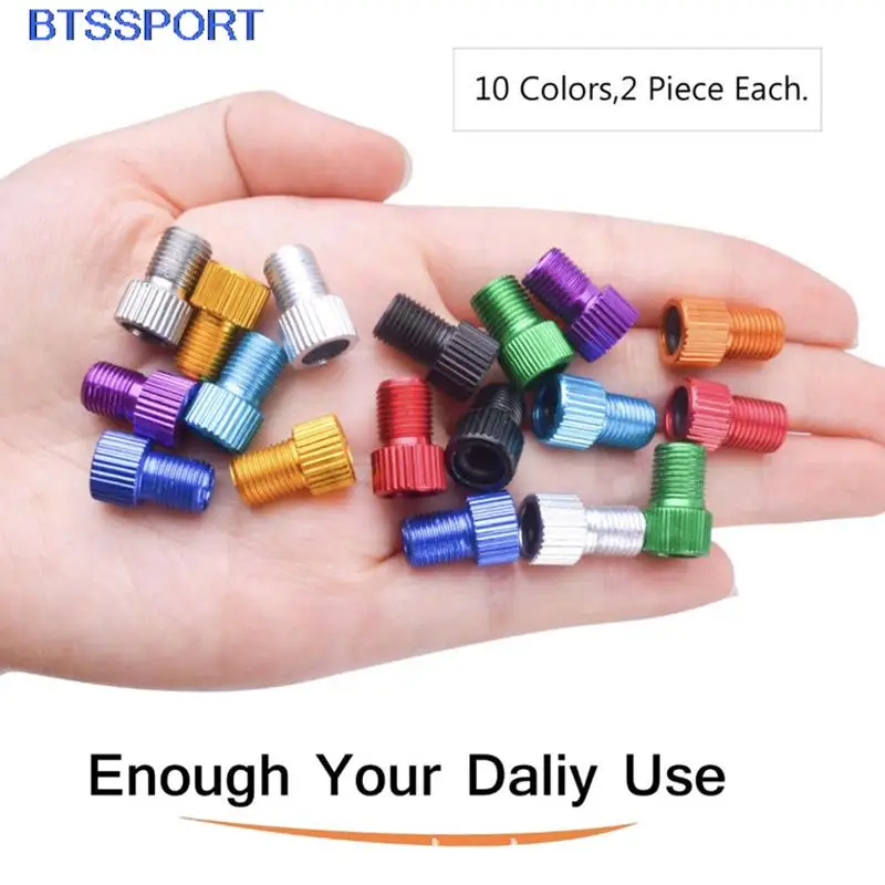 6 Pcs Aluminum Bicycle Bike Valve PRESTA to SCHRADER Converter Car Valve Adapter