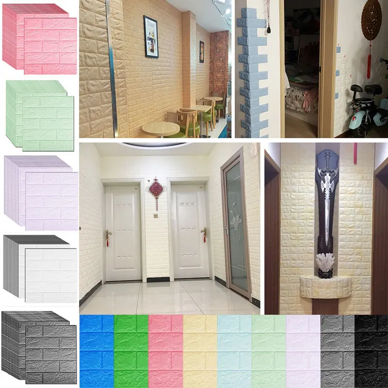 

10/20 Pcs Imitation Brick Self Adhesive Wall Stickers Thickened Anti-collision Foam Modern 3D Wallpaper for Kids Room DIY Decor
