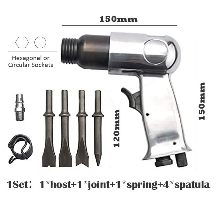 

Powerful Pneumatic Shovel Tool Kit Pneumatic Chisel Handheld Air Hammer Small Gas Shovels Rust Remover Pneumatic Tool