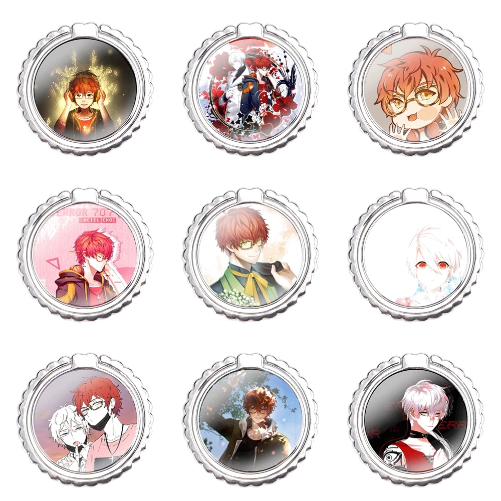 707 Mystic Messenger Anime Colorful Cute Cartoon Creative Design Fashion Rotatable Finger Ring Mobile Phone Holder Stand