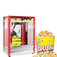 Factory Wholesale Price Popcorn Machine Commercial 8Oz Popcorn Making Machine Acrylic Small Popcorn Maker Red Color With Roof