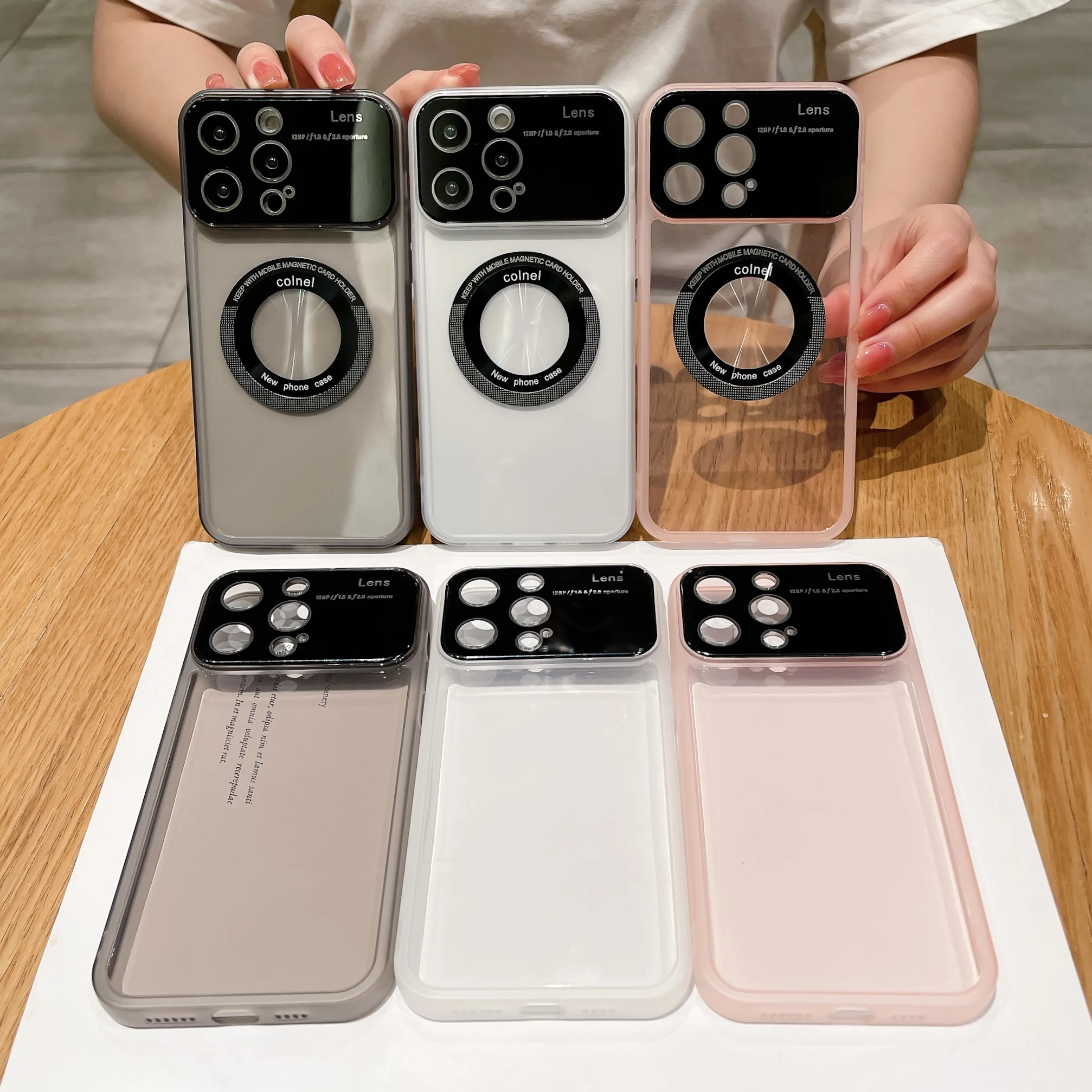 

TPU large lens phone case For iPhone 11 12 13 14 Pro Max 14Plus Magnetic Dew Logo Wireless charging transparent Magsafe Cover