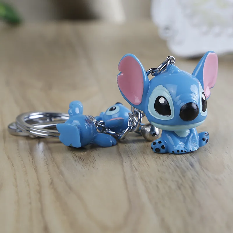 

Cartoon Stitch Keychain Cute Sitting Stitch Resin Keyring Pendant Simple Bag Ornament Car Key Chain