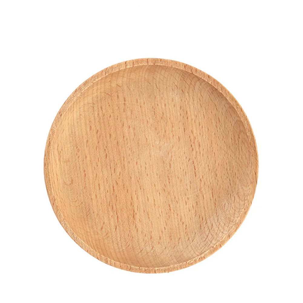 

Wooden Tray Dessert Plate Kitchen Tool Paint-free Round Snack Dried Fruit Plate Afternoon Tea Trays High Quality