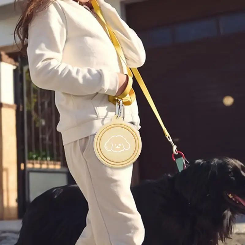 podróżna dla zwierząt Składana silikonowa miska na wodę Wielofunkcyjny karmnik z klamrą Przenośny szczelny