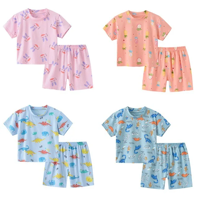 

Summer Children Cartoon Cute Short Sleeve Suit Two-piece Set