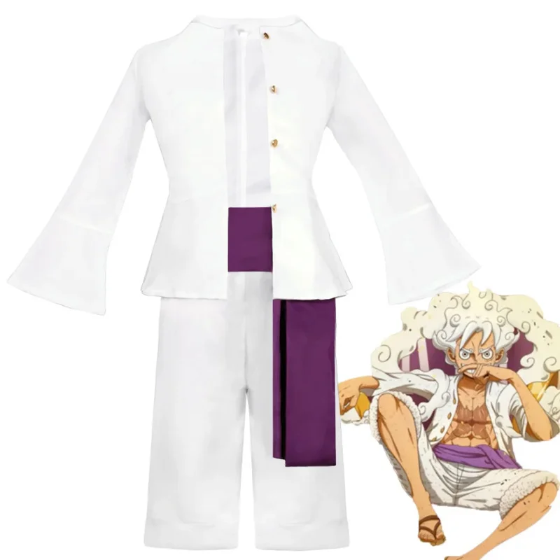 Gear5 Luffy косплей костюм один плеч обезьяна д Луффи Кепка ВАО страна солнце бог Ника