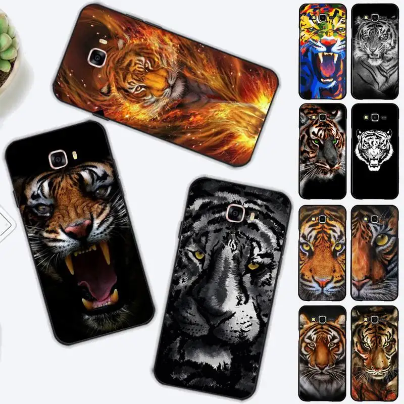 

FHNBLJ Ferocious Tiger Animal Phone Case for Samsung J 2 3 4 5 6 7 8 prime plus 2018 2017 2016 core
