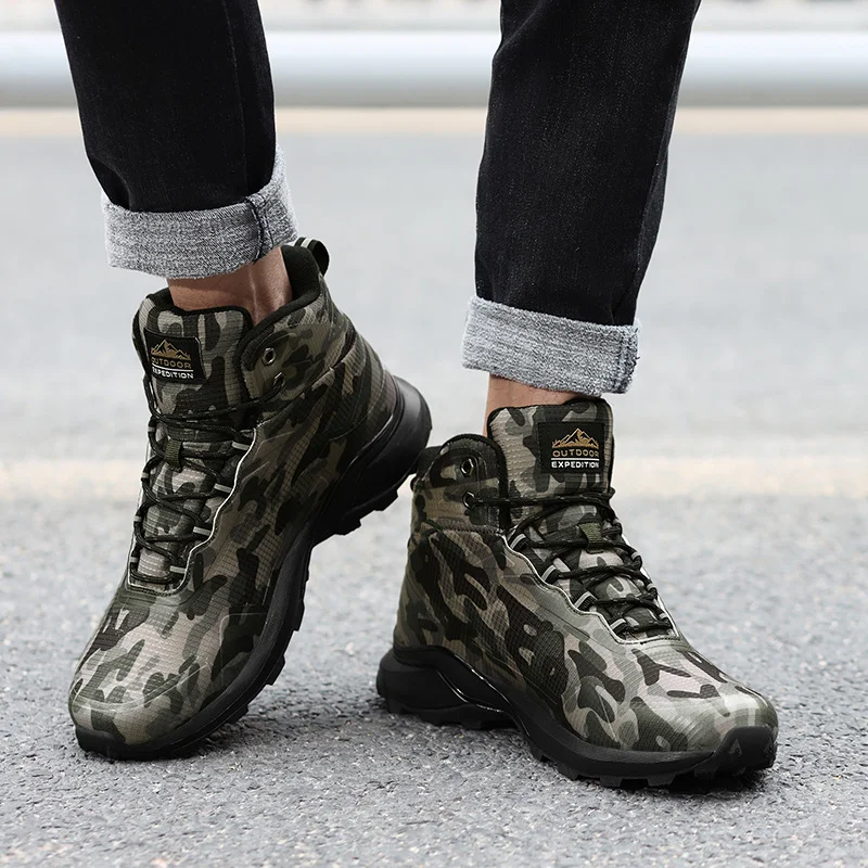 SALUDAS Waterproof Trail Running Shoes Winter Outdoor Camping Boots Jungle Camping Warm Non Slip Big Size 48 Hiking Shoes