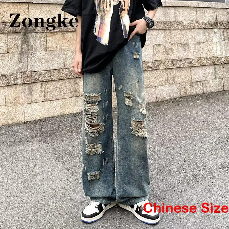 

Skinny Ripped Jeans For Men Clothings Hip Hop Pants For Mans Street Wear Chinese Size 3XL 2023 Spring New Arrivals